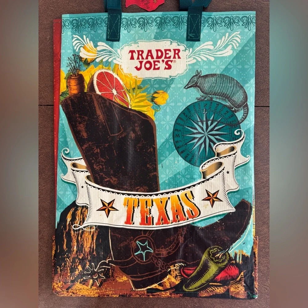 Trader Joes Texas State Rare HTF Reusable Bag Brand New with Tag Grocery Tote
